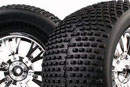 Колесо в сборе 1/8 Monster Truck Tires chrome Mechanix/Split-V 2шт. (Nanda Racing, WC1007)