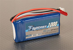 Аккумулятор 7.4V 1000mAh 2S 15C Lipo Pack (Flightmax, Z10002S15C)
