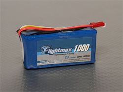 Аккумулятор 11.1V 1000mAh 3S 25C (Flightmax, Z10003S25C)